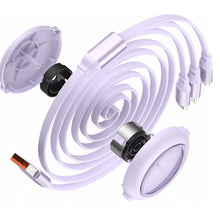 Заредете изображение във визуализатора на галерията – Baseus Cable Bright Mirror 3 in 1 - USB to Micro USB, Lightning, Type C - 66W 1,2 meters (CAMLC-MJ05) purple
