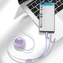 Заредете изображение във визуализатора на галерията – Baseus Cable Bright Mirror 3 in 1 - USB to Micro USB, Lightning, Type C - 66W 1,2 meters (CAMLC-MJ05) purple
