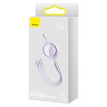 Заредете изображение във визуализатора на галерията – Baseus Cable Bright Mirror 3 in 1 - USB to Micro USB, Lightning, Type C - 66W 1,2 meters (CAMLC-MJ05) purple
