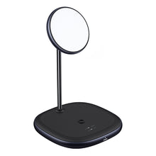 Заредете изображение във визуализатора на галерията – Baseus Swan Magnetic holder 2 in1 with induction charging 20W for Iphone 12 + wall charger 24W (WXSW-C01) black
