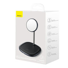 Заредете изображение във визуализатора на галерията – Baseus Swan Magnetic holder 2 in1 with induction charging 20W for Iphone 12 + wall charger 24W (WXSW-C01) black
