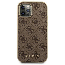 Заредете изображение във визуализатора на галерията – Original Case GUESS 4G Collection Hardcase GUHCP12LG4GB for Iphone 12 Pro Max Brown
