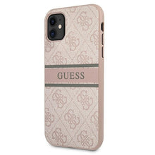 Заредете изображение във визуализатора на галерията – Original Case GUESS 4G Stripe GUHCN614GDPI for Iphone 11 Pink
