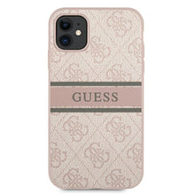 Заредете изображение във визуализатора на галерията – Original Case GUESS 4G Stripe GUHCN614GDPI for Iphone 11 Pink
