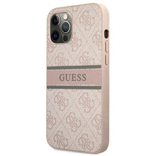 Заредете изображение във визуализатора на галерията – Original Case GUESS 4G Stripe GUHCP12M4GDPI for Iphone 12/12 Pro Pink
