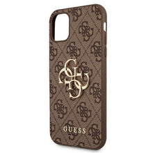 Заредете изображение във визуализатора на галерията – Original Case GUESS 4G Big Metal Logo GUHCN584GMGBR for Iphone 11 Pro brown
