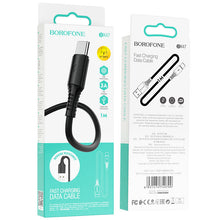 Заредете изображение във визуализатора на галерията – Borofone Cable BX47 Coolway - USB to Type C - 3A 1 metre black
