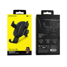 Заредете изображение във визуализатора на галерията – Borofone Car holder BH11 gravity, air vent mount black
