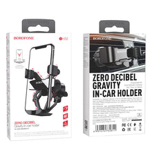 Заредете изображение във визуализатора на галерията – Borofone Car holder BH32 Gracioso gravity, air vent mount black
