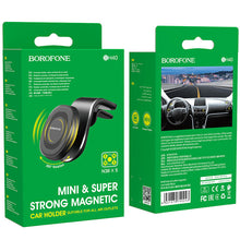 Заредете изображение във визуализатора на галерията – Borofone Car holder BH40 Kyle magnetic, air vent mount black
