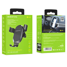 Заредете изображение във визуализатора на галерията – Borofone Car holder BH48 Warrior gravity, air vent mount black
