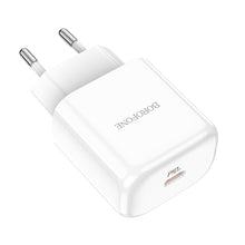 Заредете изображение във визуализатора на галерията – Borofone Wall charger BN3 Premium - Type C - QC 3.0 PD 2.0 20W white

