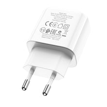 Заредете изображение във визуализатора на галерията – Borofone Wall charger BN3 Premium - Type C - QC 3.0 PD 2.0 20W white
