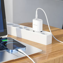 Заредете изображение във визуализатора на галерията – Borofone Wall charger BN4 Potential - USB + Type C - QC 3.0 PD 2.0 20W white

