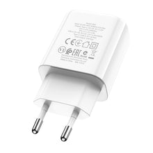 Заредете изображение във визуализатора на галерията – Borofone Wall charger BN4 Potential - USB + Type C - QC 3.0 PD 2.0 20W white
