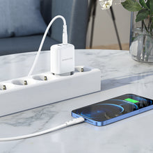 Заредете изображение във визуализатора на галерията – Borofone Wall charger BN4 Potential - USB + Type C - QC 3.0 PD 2.0 20W white
