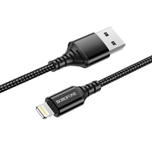 Заредете изображение във визуализатора на галерията – Borofone Cable BX54 Ultra Bright - USB to Lightning - 2,4A 1 metre black
