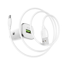 Заредете изображение във визуализатора на галерията – Borofone Car charger BZ12A Lasting Power - USB - QC 3.0 18W 3A with USB to Type C cable white
