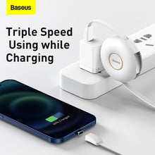 Заредете изображение във визуализатора на галерията – Baseus Cable Zinc Magnetic 3 in 1 - Type C to Micro USB, Lightning, Type C - 20W 1 metre (CAMLC-02) white
