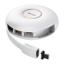 Заредете изображение във визуализатора на галерията – Baseus Cable Zinc Magnetic 3 in 1 - Type C to Micro USB, Lightning, Type C - 20W 1 metre (CAMLC-02) white
