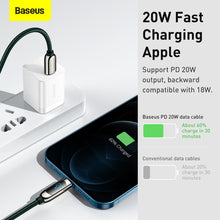 Заредете изображение във визуализатора на галерията – Baseus Cable Display - Type C to Lightning - PD 20W 2A 2 metres (CATLSK-A06) green

