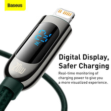 Заредете изображение във визуализатора на галерията – Baseus Cable Display - Type C to Lightning - PD 20W 2A 2 metres (CATLSK-A06) green
