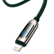 Заредете изображение във визуализатора на галерията – Baseus Cable Display - Type C to Lightning - PD 20W 2A 1 metre (CATLSK-06) green
