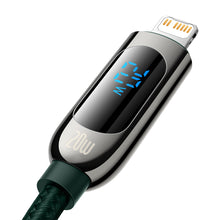 Заредете изображение във визуализатора на галерията – Baseus Cable Display - Type C to Lightning - PD 20W 2A 1 metre (CATLSK-06) green
