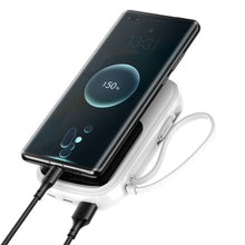 Заредете изображение във визуализатора на галерията – Baseus Power Bank 20000mAh Qpow - USB + Type C - PD 3.0 QC 3.0 20W with Lightning cable (PPQD-H02) white
