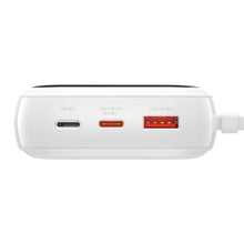 Заредете изображение във визуализатора на галерията – Baseus Power Bank 20000mAh Qpow - USB + Type C - PD 3.0 QC 3.0 20W with Lightning cable (PPQD-H02) white
