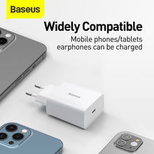 Заредете изображение във визуализатора на галерията – Baseus Speed Mini Wall Charger - Type C - 20W 3A (CCFS-SN02) white
