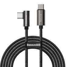 Заредете изображение във визуализатора на галерията – Baseus Cable Legend - Type C to Type C - angled 100W 2 metres (CATCS-A01) black
