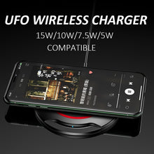 Заредете изображение във визуализатора на галерията – Wireless Induction Charger QI Universal Fast Charge magnetic - C02 UFO 15W Black (min.2A)
