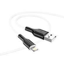 Заредете изображение във визуализатора на галерията – Borofone Cable BX63 Charming - USB to Lightning - 2,4A 1 metre black-white

