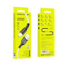 Заредете изображение във визуализатора на галерията – Borofone Cable BX63 Charming - USB to Lightning - 2,4A 1 metre black-white
