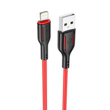 Заредете изображение във визуализатора на галерията – Borofone Cable BX63 Charming - USB to Lightning - 2,4A 1 metre black-red

