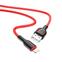 Заредете изображение във визуализатора на галерията – Borofone Cable BX63 Charming - USB to Lightning - 2,4A 1 metre black-red
