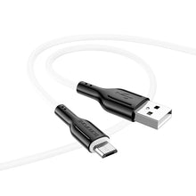 Заредете изображение във визуализатора на галерията – Borofone Cable BX63 Charming - USB to MicroUSB - 2,4A 1 metre black-white
