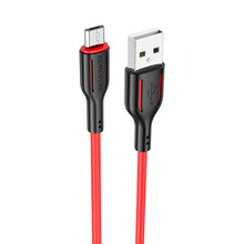Заредете изображение във визуализатора на галерията – Borofone Cable BX63 Charming - USB to MicroUSB - 2,4A 1 metre black-red
