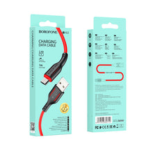 Заредете изображение във визуализатора на галерията – Borofone Cable BX63 Charming - USB to MicroUSB - 2,4A 1 metre black-red
