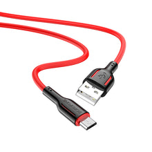 Заредете изображение във визуализатора на галерията – Borofone Cable BX63 Charming - USB to MicroUSB - 2,4A 1 metre black-red
