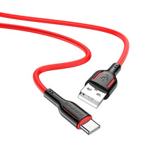 Заредете изображение във визуализатора на галерията – Borofone Cable BX63 Charming - USB to Type C - 3A 1 metre black-red
