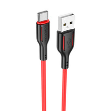 Заредете изображение във визуализатора на галерията – Borofone Cable BX63 Charming - USB to Type C - 3A 1 metre black-red
