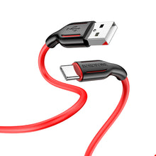 Заредете изображение във визуализатора на галерията – Borofone Cable BX63 Charming - USB to Type C - 3A 1 metre black-red
