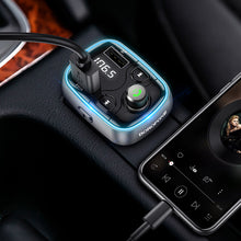 Заредете изображение във визуализатора на галерията – Borofone Transmitter FM BC32 Sunlight MP3, Bluetooth - 2xUSB + microSD - QC 3.0 18W 2,4A black
