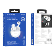 Заредете изображение във визуализатора на галерията – Borofone TWS Bluetooth Earphones BE54 Rejoice White
