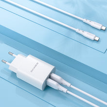 Заредете изображение във визуализатора на галерията – Borofone Wall charger BN2 Super - 2xUSB - 2,1A with USB to Type C white
