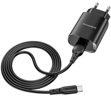 Заредете изображение във визуализатора на галерията – Borofone Wall charger BN1 Innovative - USB - 2,1A with USB to Type C black
