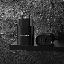 Заредете изображение във визуализатора на галерията – Borofone Wall charger BN2 Super - 2xUSB - 2,1A black
