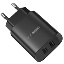 Заредете изображение във визуализатора на галерията – Borofone Wall charger BN2 Super - 2xUSB - 2,1A black
